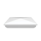 Louvered 6 in. x 6 in. White Vinyl Pyramid Fence Post Top
