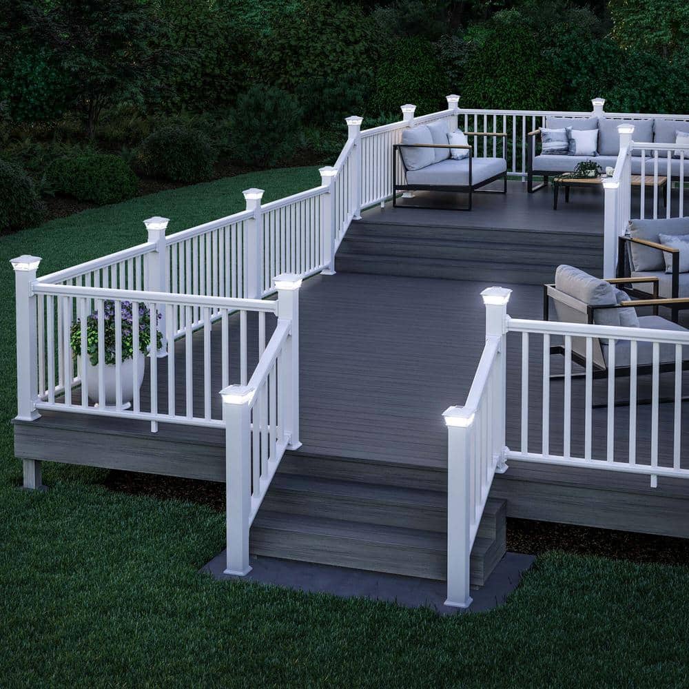 Deckorators 4 in. x 4 in. White Plastic Solar VersaCap