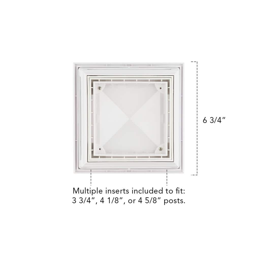Deckorators 4 in. x 4 in. White Plastic Solar VersaCap