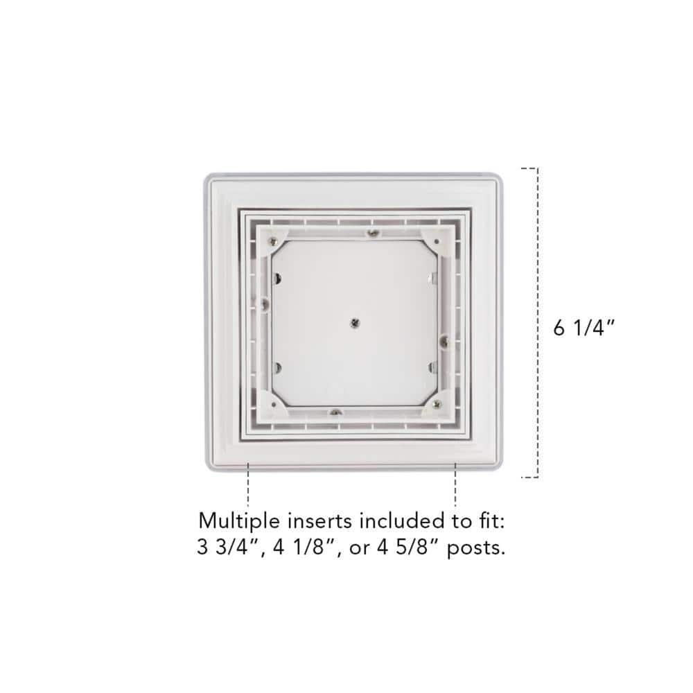 Deckorators 4 in. x 4 in. White Solar Band LED Post Cap