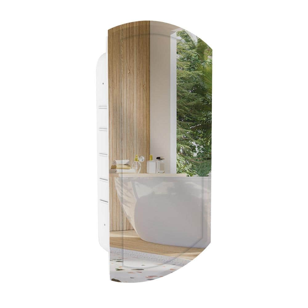 Deco Mirror 16 in. W x 30 in. H x 4-1/2 in. D Frameless Recessed V-Groove Beveled Eclipse Bathroom Medicine Cabinet
