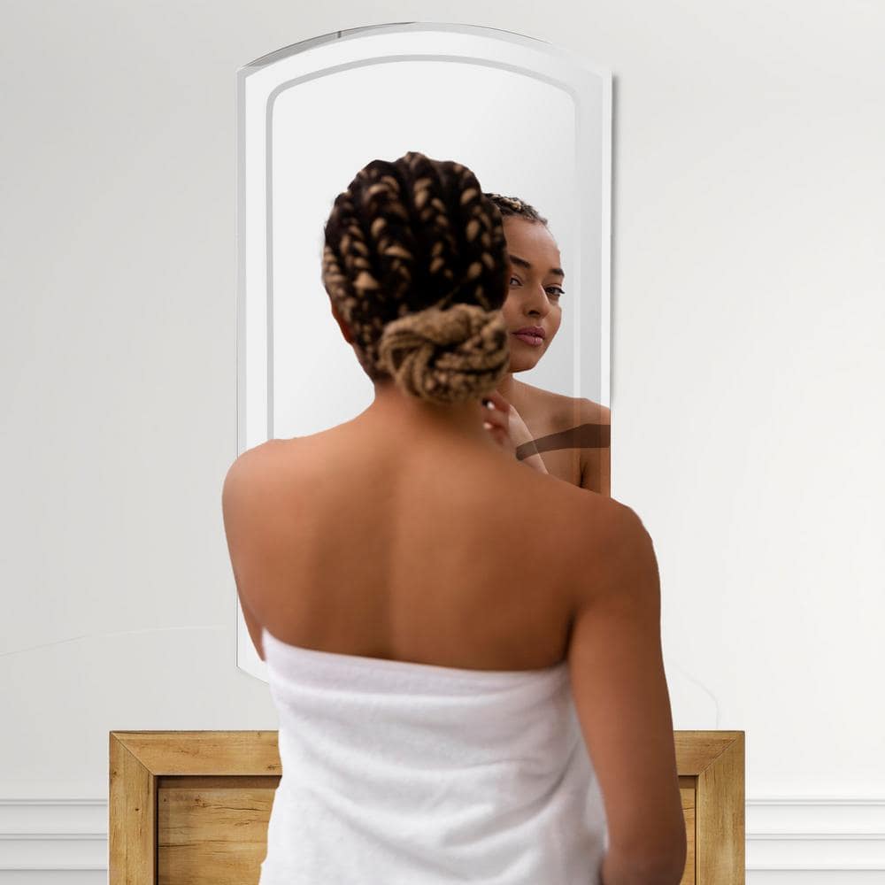 Deco Mirror 16 in. W x 30 in. H x 4-1/2 in. D Frameless Recessed V-Groove Beveled Eclipse Bathroom Medicine Cabinet