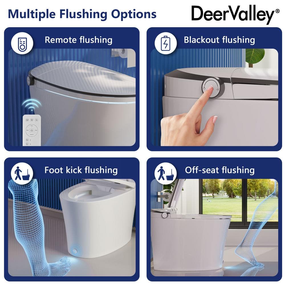 DEERVALLEY Smart Toilet & Bidet Combo with Remote and Auto Flush
