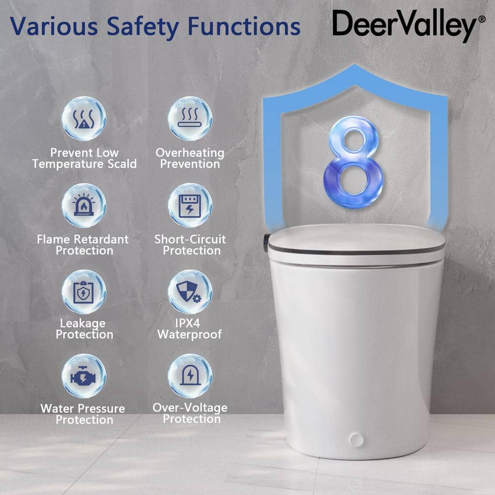 DEERVALLEY 1.28 GPF Smart 1-Piece Toilet with Heated Seat & Auto Flush