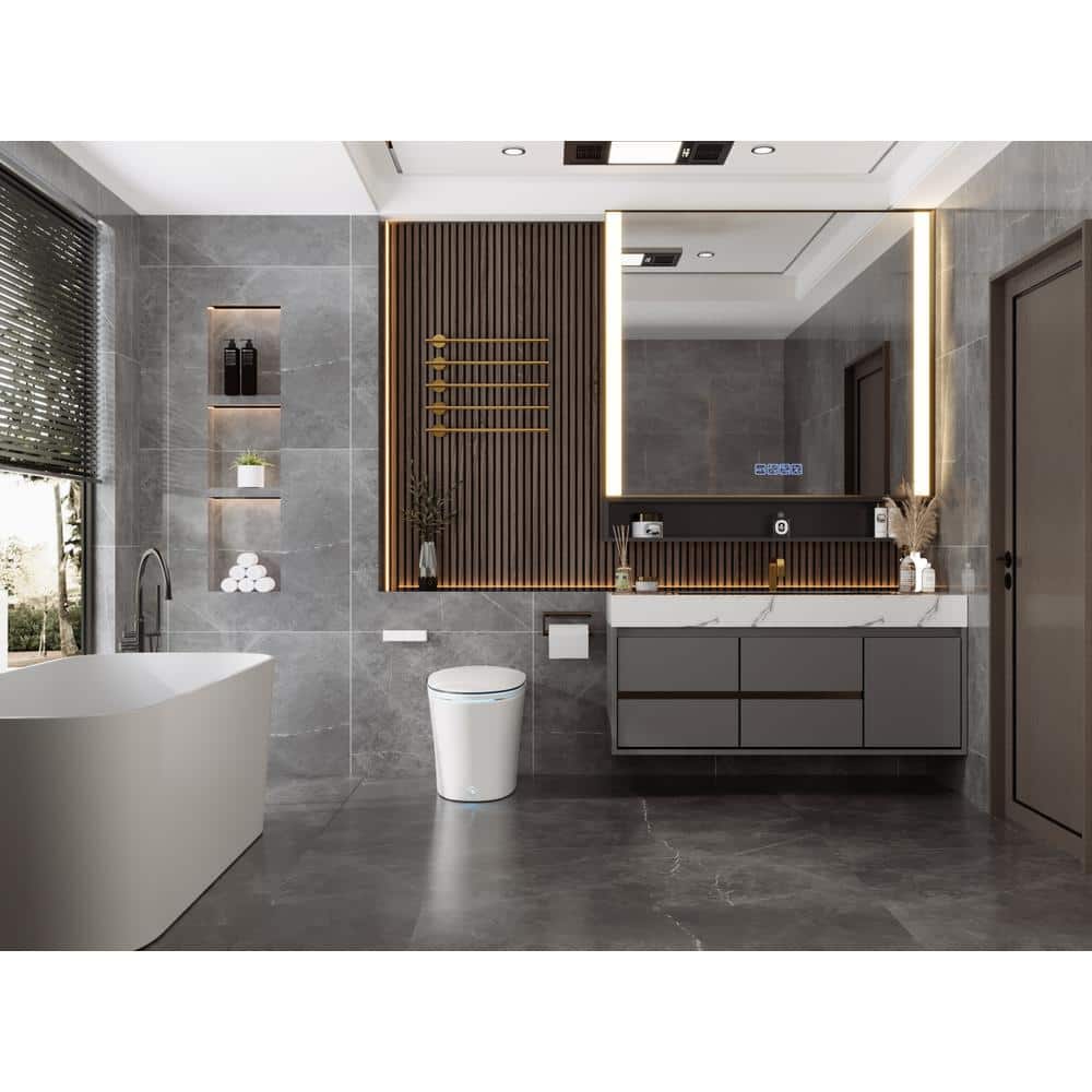 DEERVALLEY 1.28 GPF Smart Toilet Bidet with Heated Seat & UV Sterilization