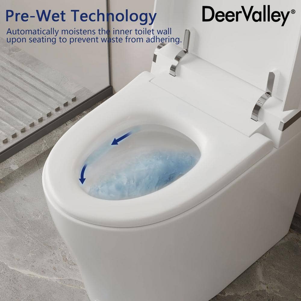 DEERVALLEY Elongated Smart Toilet Bidet with Remote and Heated Seat - White