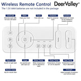 DEERVALLEY Elongated Smart Toilet Bidet with Auto Flush, Warm Water & Air Dryer