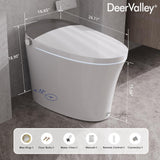 DEERVALLEY Elongated Smart Toilet Bidet with Auto Flush, Warm Water & Air Dryer