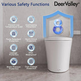 DEERVALLEY Elongated Smart Toilet Bidet with Auto Flush, Warm Water & Air Dryer