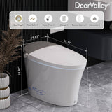 DEERVALLEY 1.28 GPF Elongated Smart Toilet Bidet with Auto Features and UV Sterilization