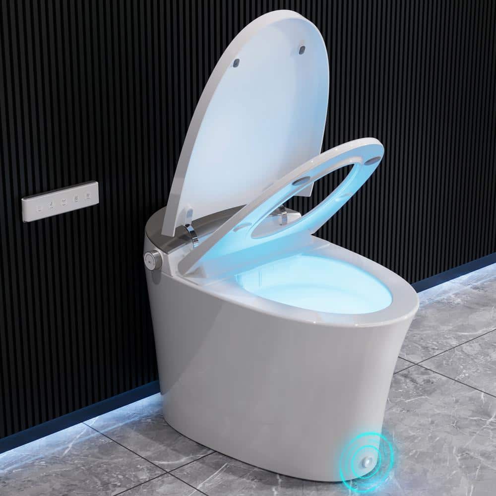DEERVALLEY 1.28 GPF Elongated Smart Toilet Bidet with Auto Features and UV Sterilization