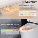 DEERVALLEY 1.28 GPF Elongated Smart Toilet Bidet with Auto Features and UV Sterilization