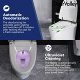 DEERVALLEY 1.28 GPF Elongated Smart Toilet Bidet with Auto Features and UV Sterilization