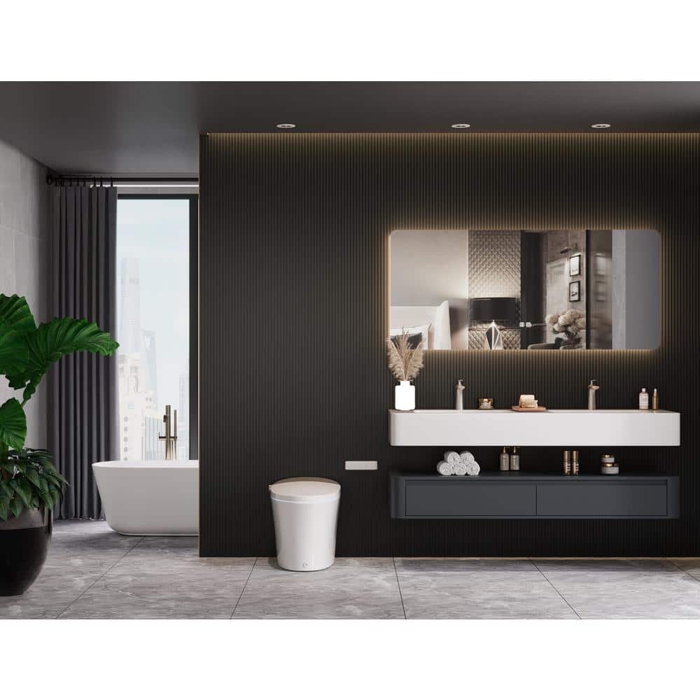 DEERVALLEY 1.28 GPF Elongated Smart Toilet Bidet with Auto Features and UV Sterilization