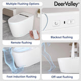 DEERVALLEY Tankless Elongated Smart Toilet Bidet with Auto Flush & Heated Seat