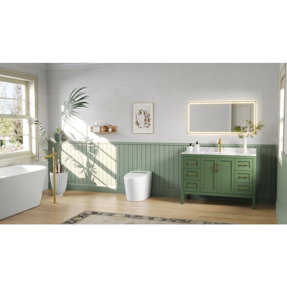 DEERVALLEY 1-Piece 1.28 GPF Toilet with Heated Seat and Auto Flush