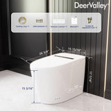 DEERVALLEY Smart Bidet Toilet with Auto Open/Flush, Warm Water, Air Dryer - DV-1S0159-V3
