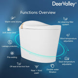 DEERVALLEY Tankless Smart Toilet Bidet with Auto Flush and Warm Water Dryer