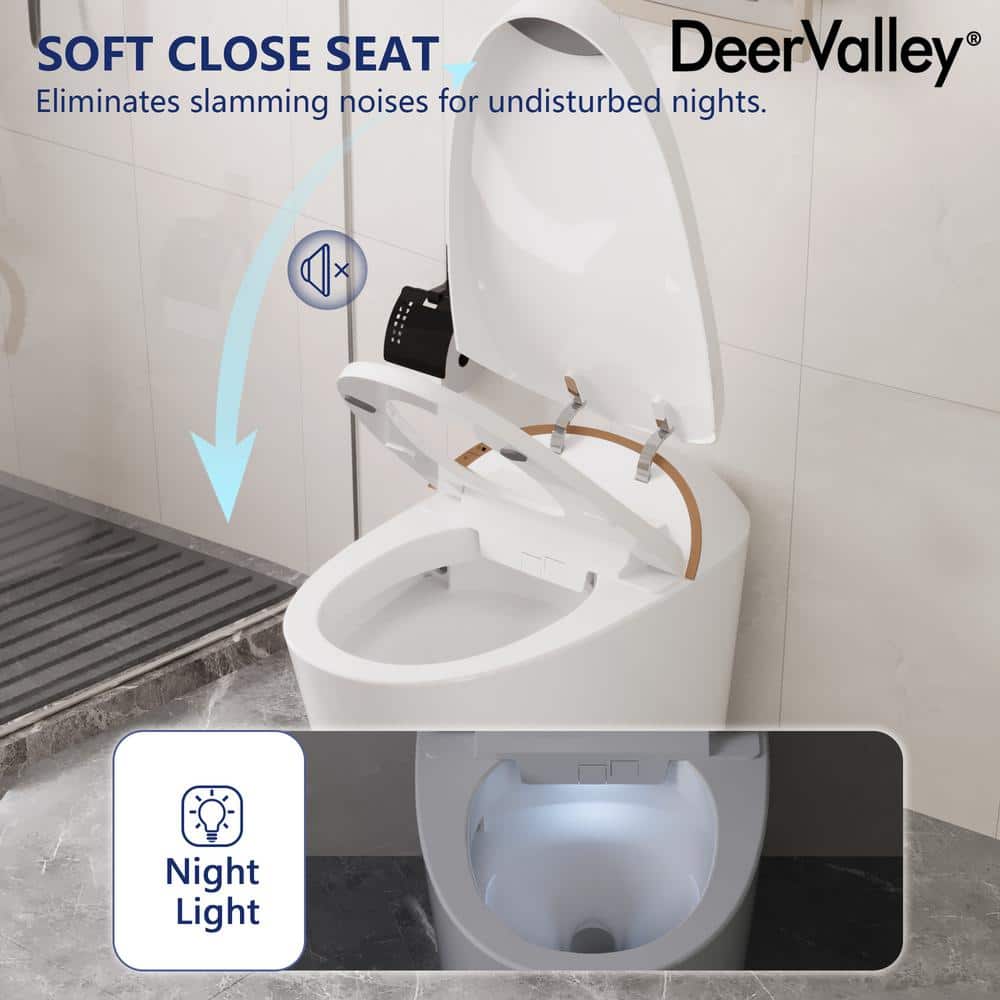 DEERVALLEY Tankless Smart Toilet Bidet with Auto Flush and Warm Water Dryer