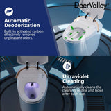 DEERVALLEY Tankless Elongated Smart Toilet Bidet with Auto Close, UV Sterilization & Warm Water Dryer