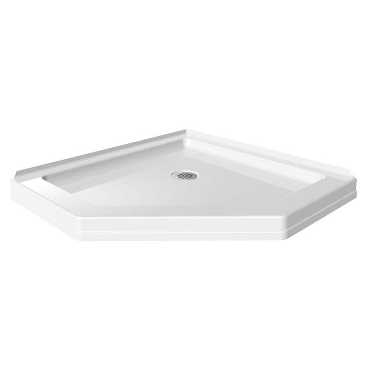 Delta 38-1/2 in. x 38-1/2 in. Neo-Angle Single Threshold Corner Shower Base in White