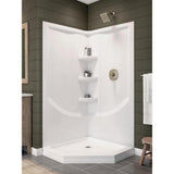 Delta 38-1/2 in. x 38-1/2 in. Neo-Angle Single Threshold Corner Shower Base in White