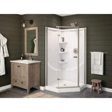 Delta 38-1/2 in. x 38-1/2 in. Neo-Angle Single Threshold Corner Shower Base in White