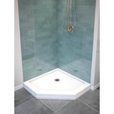 Delta 38-1/2 in. x 38-1/2 in. Neo-Angle Single Threshold Corner Shower Base in White