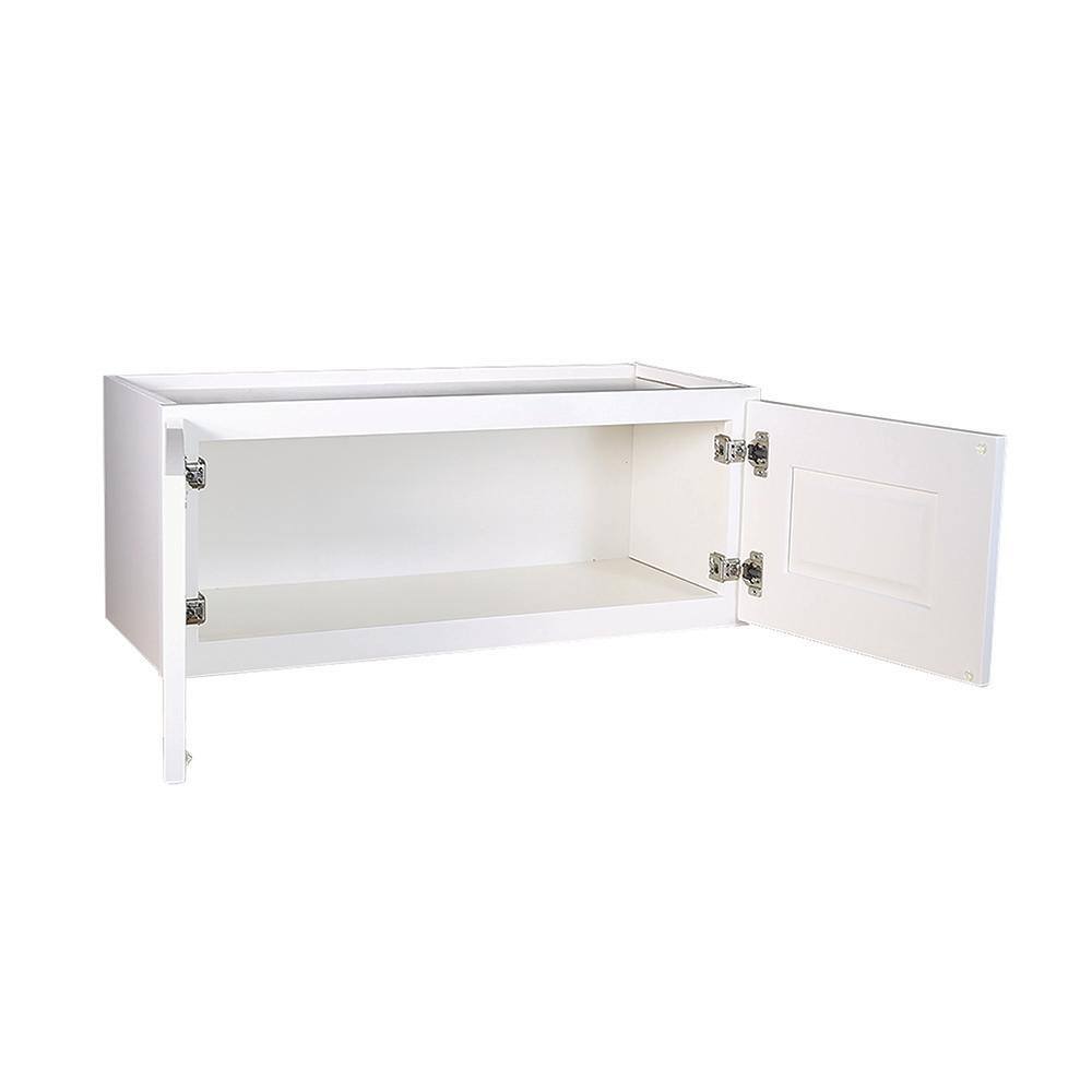 Design House Brookings Solid Wood Assembled Shaker 33 in. x 12 in. x 12 in. 2 Door Bridge Wall Kitchen Cabinet W3312 in White