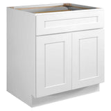 Design House Brookings Solid Wood Assembled Shaker 30 in. x 34.5 in. x 24 in. 2 Door 1 Drawer Base Kitchen Cabinet B30 in White