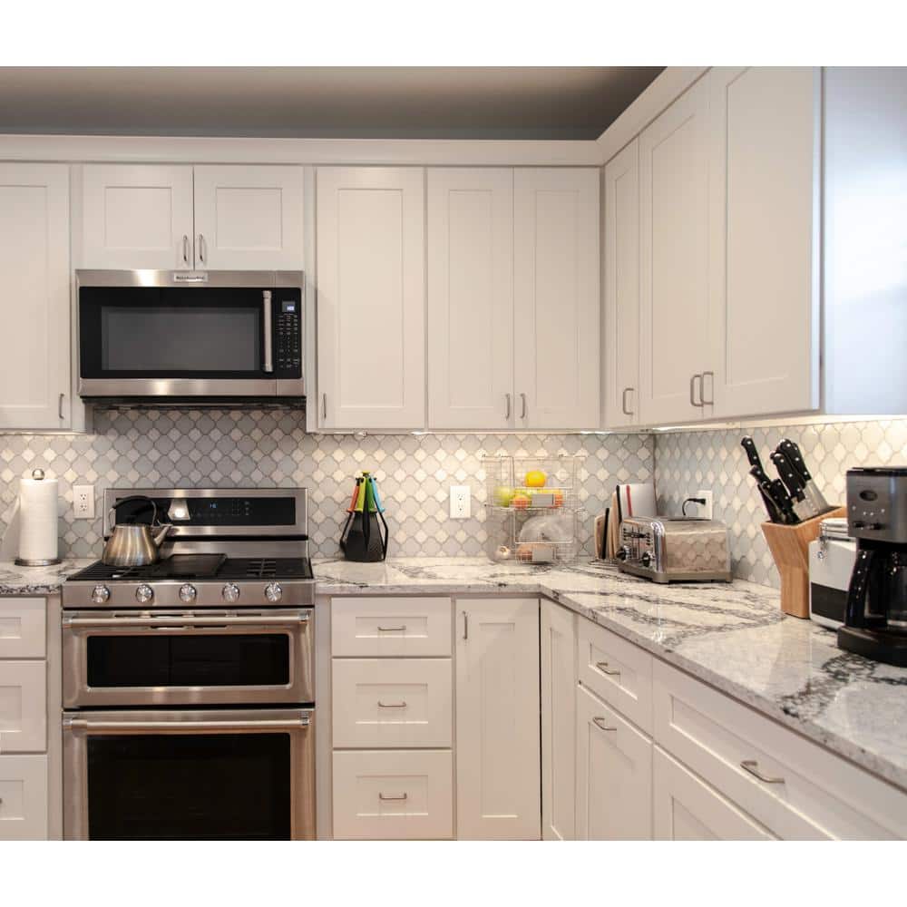 Design House Brookings Solid Wood Assembled Shaker 48 in. x 34.5 in. x 24 in. 2 Door 2 Drawer Base Kitchen Cabinet B48 in White
