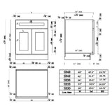 Design House Brookings Solid Wood Assembled Shaker 42 in. x 34.5 in. x 24 in. 2 Door Sink Base Kitchen Cabinet SB42 in White