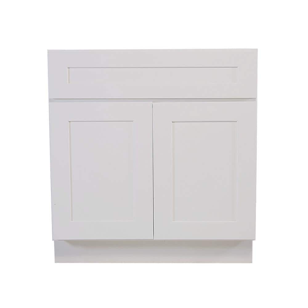 Design House Brookings Solid Wood Assembled Shaker 42 in. x 34.5 in. x 24 in. 2 Door Sink Base Kitchen Cabinet SB42 in White