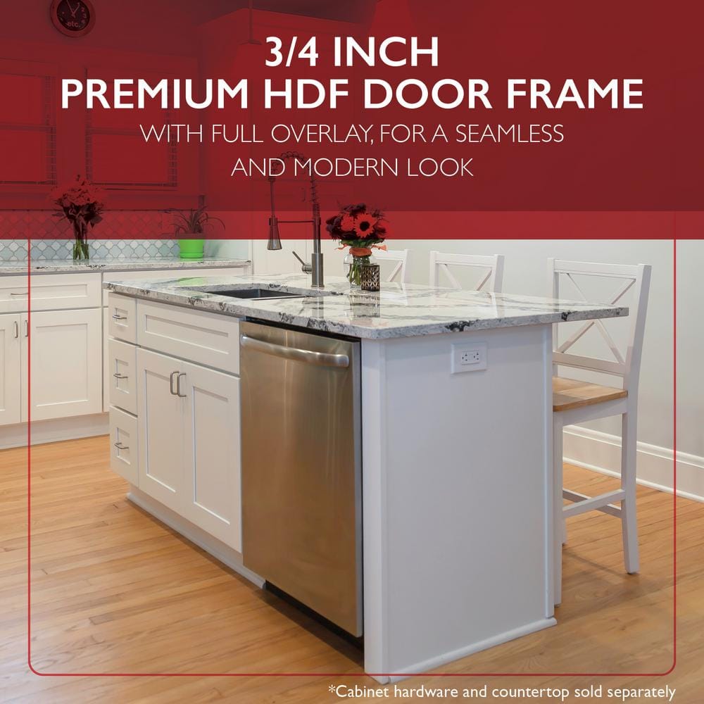 Design House Brookings Solid Wood Assembled Shaker 42 in. x 34.5 in. x 24 in. 2 Door Sink Base Kitchen Cabinet SB42 in White