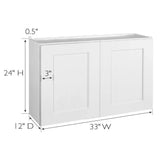 Design House Brookings Solid Wood Assembled Shaker 33 in. x 24 in. x 12 in. 2 Door Wall Kitchen Cabinet W3324 in White