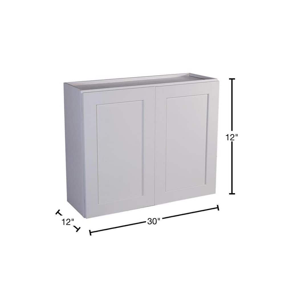 Design House Brookings Solid Wood Assembled Shaker 30 in. x 12 in. x 12 in. 2 Door Wall Kitchen Cabinet W3012 in White