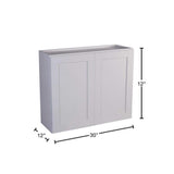 Design House Brookings Solid Wood Assembled Shaker 30 in. x 12 in. x 12 in. 2 Door Wall Kitchen Cabinet W3012 in White