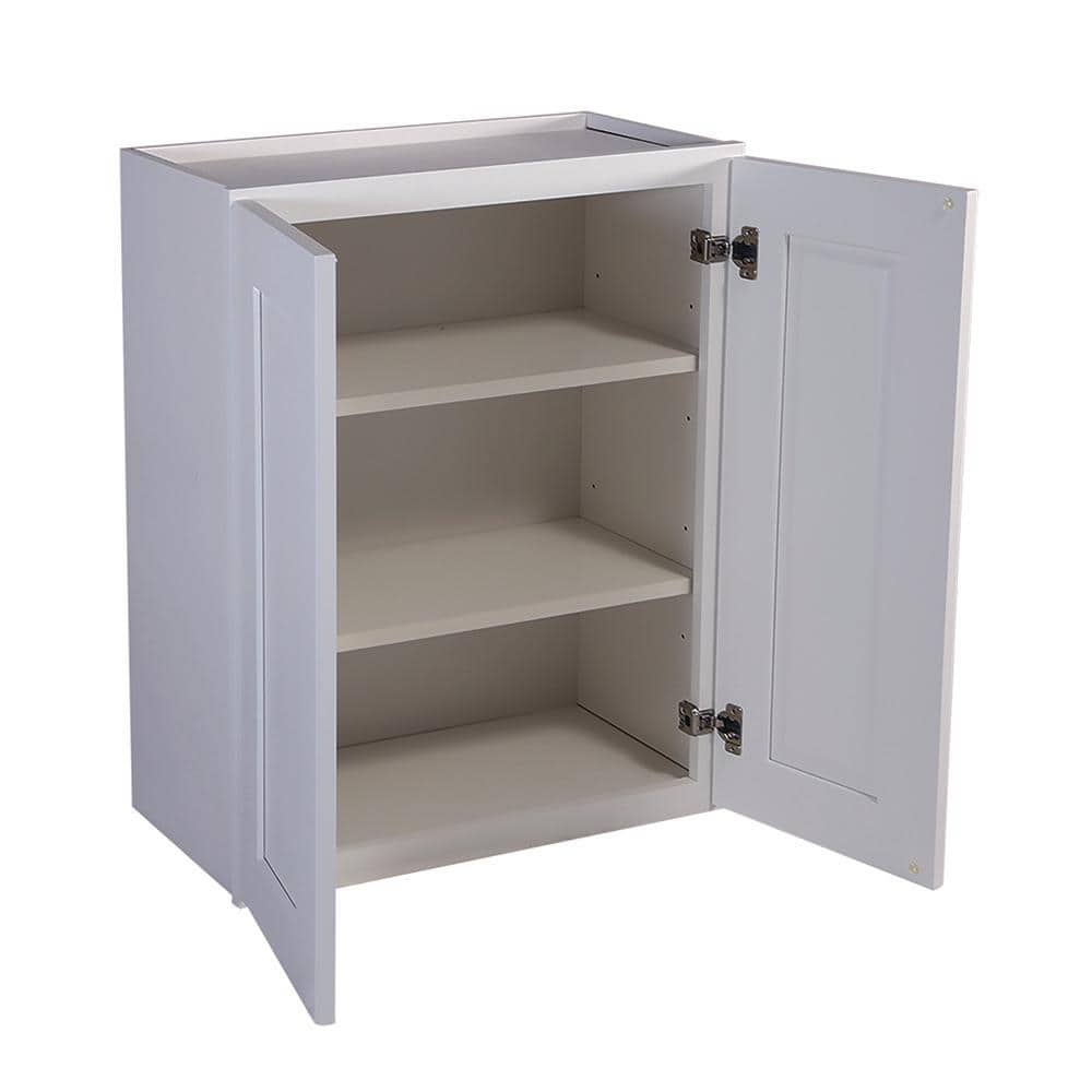 Design House Brookings Solid Wood Assembled Shaker 24 in. x 30 in. x 12 in. 2 Door Wall Kitchen Cabinet W2430 in White