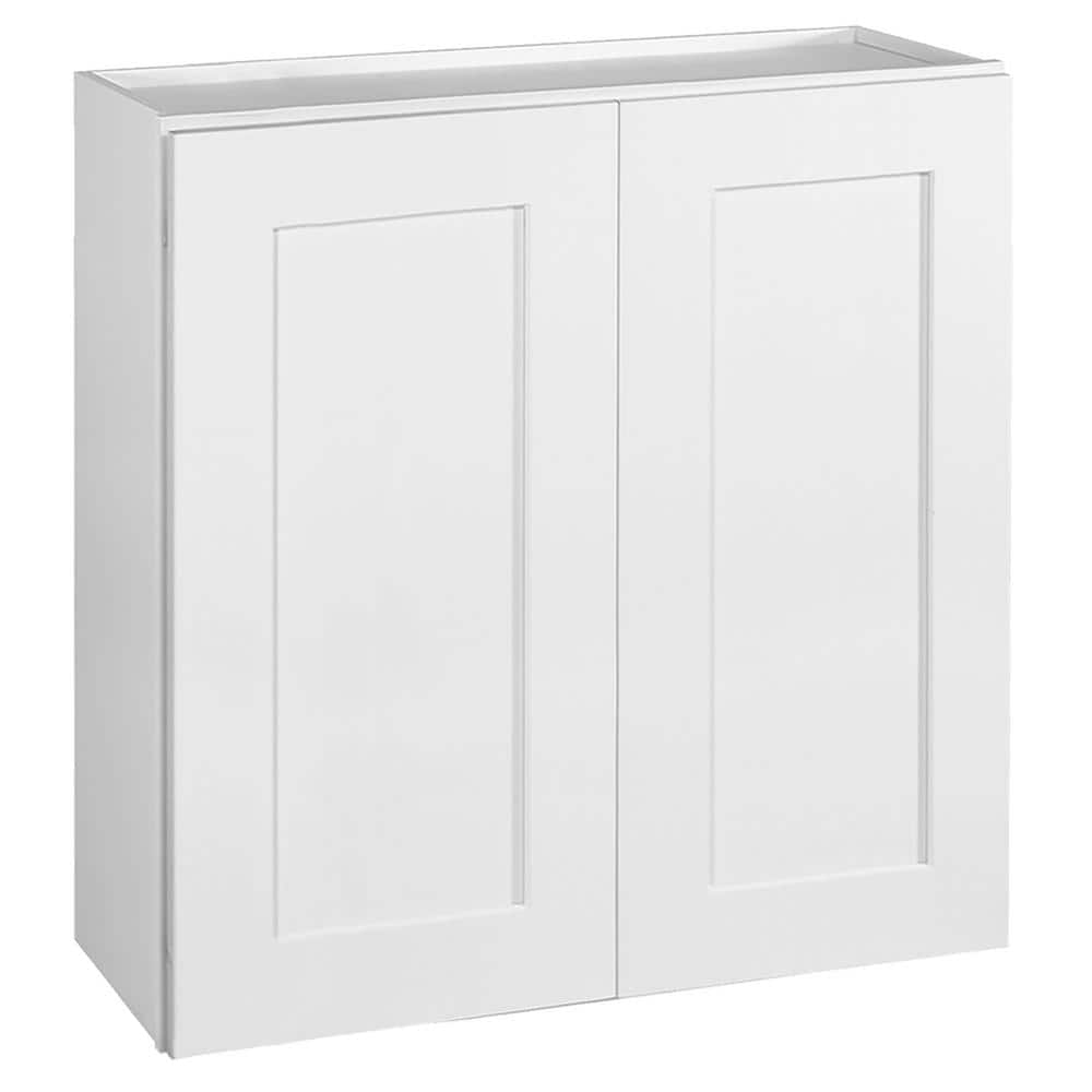 Design House Brookings Solid Wood Assembled Shaker 30 in. x 30 in. x 12 in. 2 Door Wall Kitchen Cabinet W3030 in White