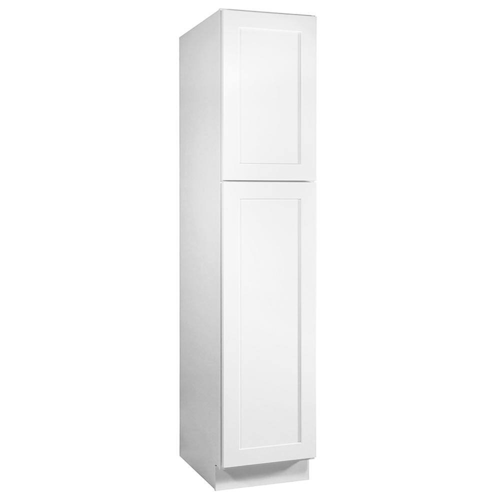 Design House Brookings Solid Wood Assembled Shaker 18 in. x 84 in. x 24 in. 2 Door Pantry/Utility Kitchen Cabinet UC1884 in White