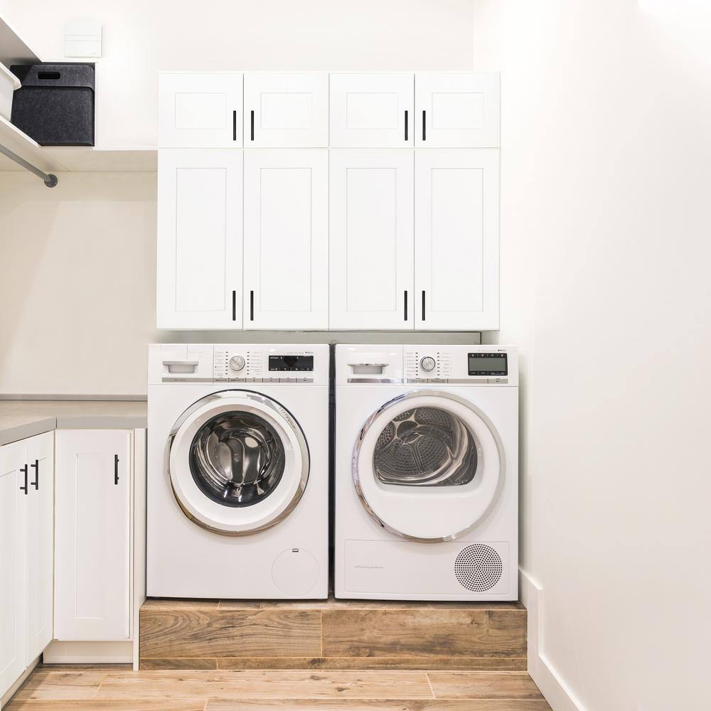 Design House Brookings Solid Wood Assembled Shaker 18 in. x 84 in. x 24 in. 2 Door Pantry/Utility Kitchen Cabinet UC1884 in White