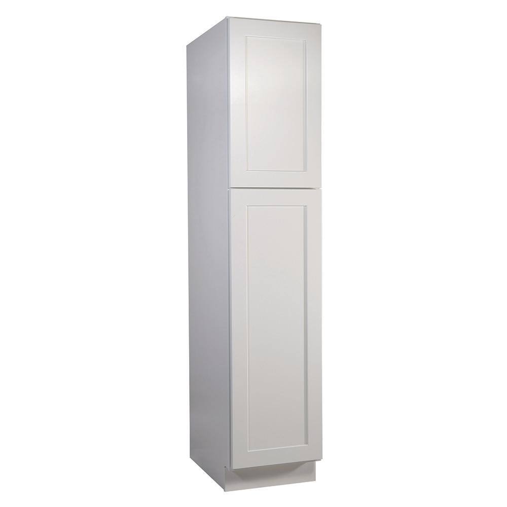 Design House Brookings Solid Wood Assembled Shaker 18 in. x 84 in. x 24 in. 2 Door Pantry/Utility Kitchen Cabinet UC1884 in White