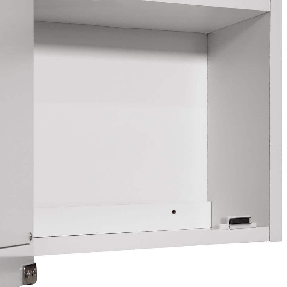 Design House Concord 48 in. W x 30 in. H Surface Mount Tri-View White Gloss Medicine Cabinet with Mirror