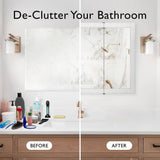 Design House Concord 48 in. W x 30 in. H Surface Mount Tri-View White Gloss Medicine Cabinet with Mirror