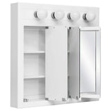 Design House Concord 30 in. x 30 in. Surface-Mount 4-Light Tri-View Medicine Cabinet in White Gloss