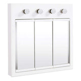 Design House Concord 30 in. x 30 in. Surface-Mount 4-Light Tri-View Medicine Cabinet in White Gloss