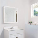 Design House Classic 24 in. x 24 in. x 4-3/4 in. Surface-Mount Tri-View Bathroom Medicine Cabinet in White