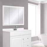 Design House Wyndham 36 in. W x 30 in. H x 4-3/4 in. D Framed Tri-View Surface-Mount Bathroom Medicine Cabinet in White Semi-Gloss