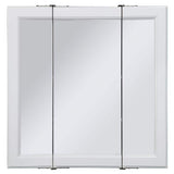 Design House Wyndham 36 in. W x 30 in. H x 4-3/4 in. D Framed Tri-View Surface-Mount Bathroom Medicine Cabinet in White Semi-Gloss