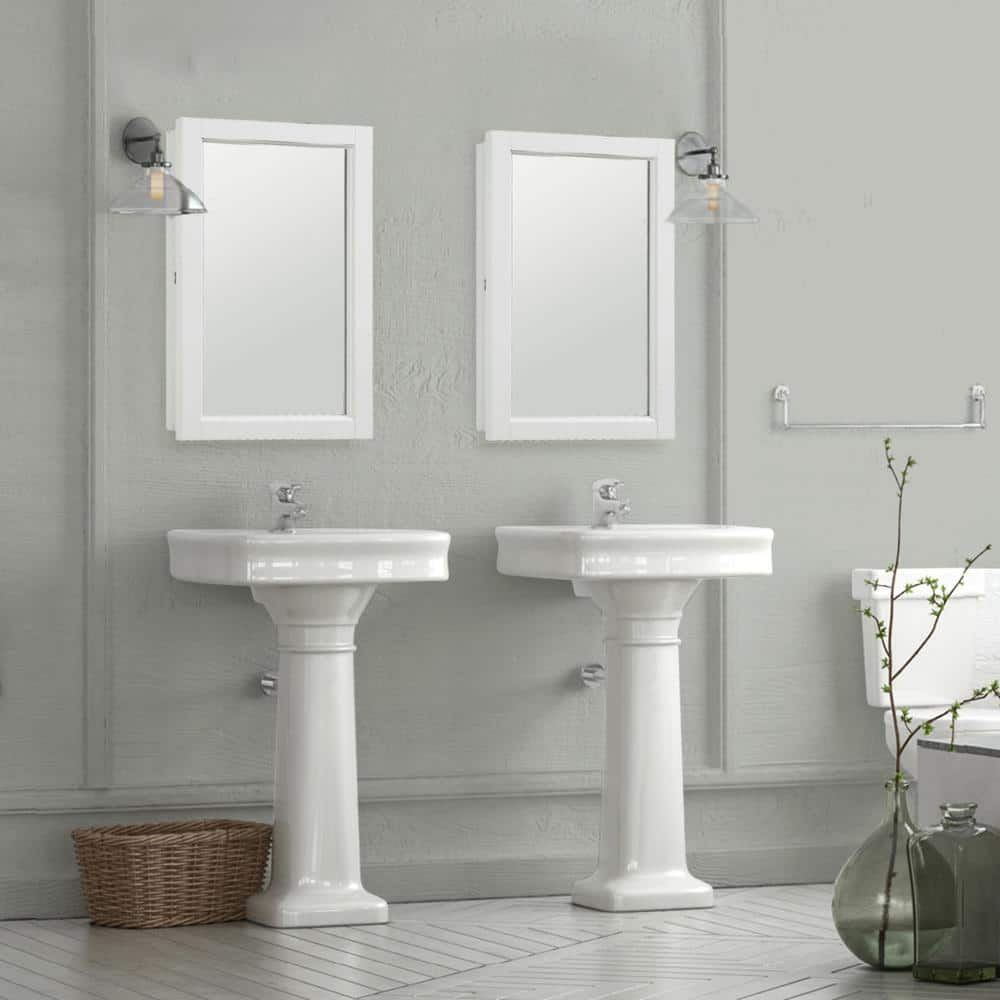 Design House Concord 5 in. x 16 in. x 26 in. Single Door Surface Mount Medicine Cabinet with Mirror in White Gloss